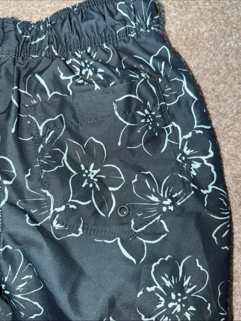 NWT boys floral swim trunks with lining drawstring and pockets small 6/7